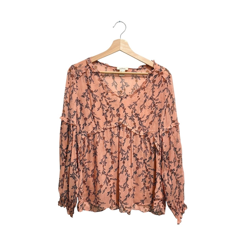 Sundance 100% Silk Floral Babydoll Blouse Size S‎ - Picture 2 of 5